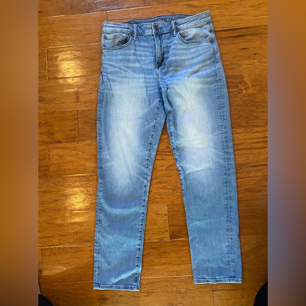 American Eagle Outfitters Men's AirFlex Light Wash Skinny Jeans Pants 32x32